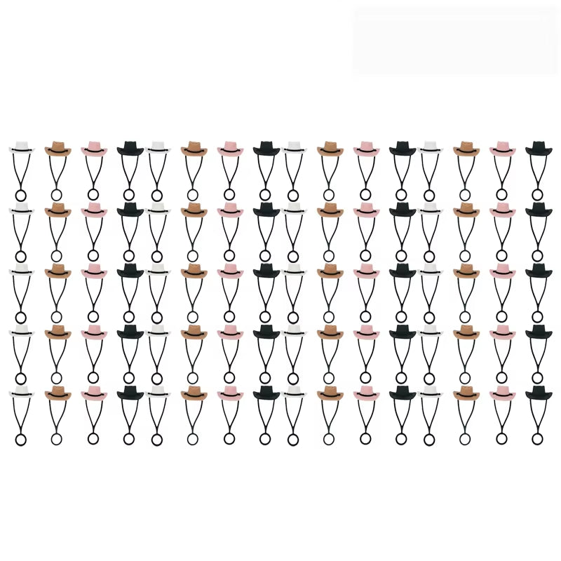 1-160PCS Silicone Cowboy Hat Straw Cap Cute Hat Shape Straw Topper Reusable Straw Tip Protector Cap Mug Accessory Gift Straw Cap